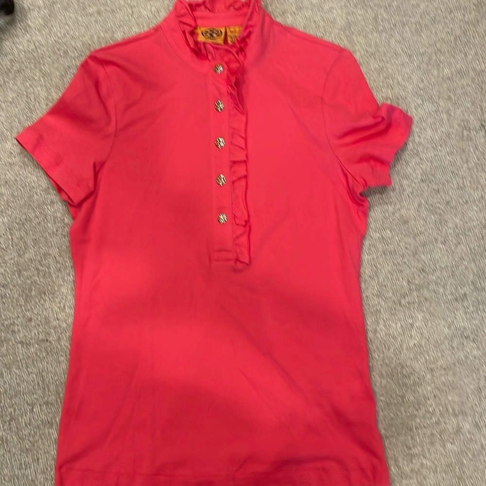 Women’s size medium Tory Burch pink polo.  New with tags.
